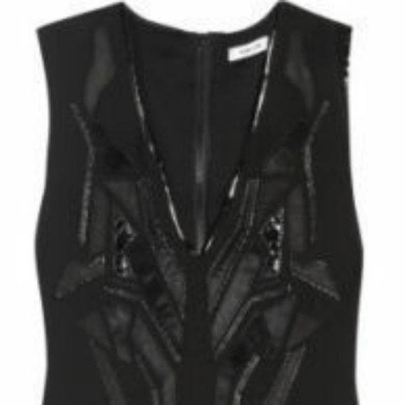 HELMUT LANG Appliqued Crepe Leather Dress - Picture 4 of 5